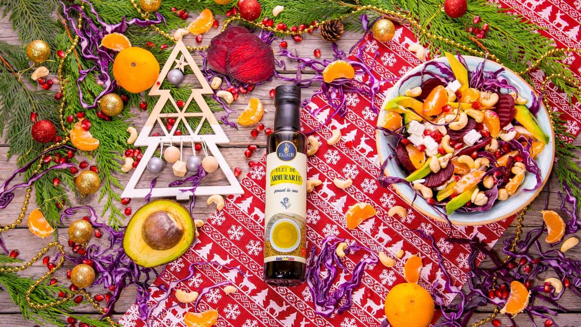 #MaiSănătos: salată de iarnă cu mandarine, legume și ulei de armurariu Elixir